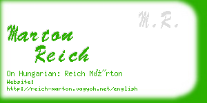 marton reich business card